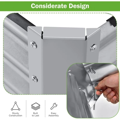 Costway Raised Garden Bed Large Metal Planter Box Kit For Vegetable Herb 6' X 3' X 2' 8 Costway Raised Garden Bed Large Metal Planter Box Kit For Vegetable Herb 6' X 3' X 2' - Image 8