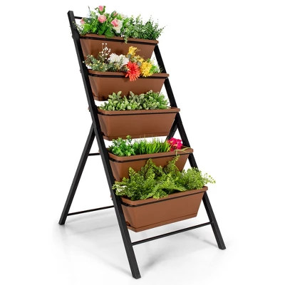 Costway 5-tier Vertical Garden Planter Box Elevated Raised Bed W/5 Container 9 Costway 5-tier Vertical Garden Planter Box Elevated Raised Bed W/5 Container - Image 9
