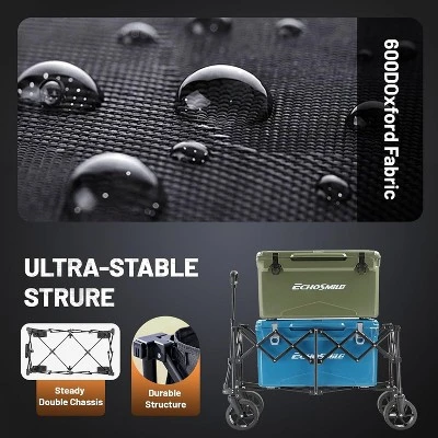 MaseiKar Collapsible Foldable Wagon With 300lbs Weight Cart Heavy Duty Folding Beach Wagon Cart With Wheels And Adjustable Handle For Camping, Garden 6 MaseiKar Collapsible Foldable Wagon With 300lbs Weight Cart Heavy Duty Folding Beach Wagon Cart With Wheels And Adjustable Handle For Camping, Garden - Image 6