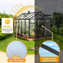 SEVOBAL Greenhouse Quick Setup For Outdoors With Roof Vent Walk In Green Houses Opendoor For Outside Outdoor Garden Backyard, Black, 135"*68"*13.5" 7 SEVOBAL Greenhouse Quick Setup For Outdoors With Roof Vent Walk In Green Houses Opendoor For Outside Outdoor Garden Backyard, Black, 135"*68"*13.5" -D'Eco Store GUEST 5c97b946 1540 4f7e a922 cd3905b59a47