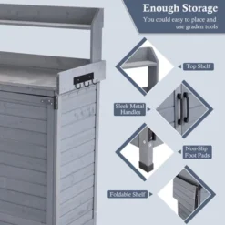 Garden Potting Bench Table, Outdoor Garden Horticultural Wooden Storage Cabinet, Solid Wood Planting Work Bench With Open Top 11 Garden Potting Bench Table, Outdoor Garden Horticultural Wooden Storage Cabinet, Solid Wood Planting Work Bench With Open Top -D'Eco Store GUEST 5d4dc7ff d24a 494c 9e03 ab9e1965b198