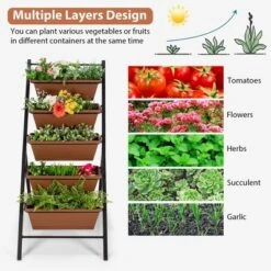 Costway 5-tier Vertical Garden Planter Box Elevated Raised Bed W/5 Container 15 Costway 5-tier Vertical Garden Planter Box Elevated Raised Bed W/5 Container -D'Eco Store GUEST 5fd09b20 13ca 4443 ba47 555c8b884534