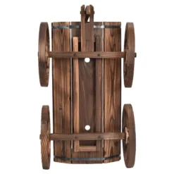 Costway Wood Wagon Flower Planter Pot Stand W/Wheels Home Garden Outdoor Decor 14 Costway Wood Wagon Flower Planter Pot Stand W/Wheels Home Garden Outdoor Decor -D'Eco Store GUEST 605f7d2e 91fa 4b62 99a2 e9440c004577