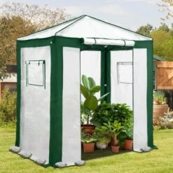 EAGLE PEAK 8x8 Portable Walk In Greenhouse , Heavy Duty Pop Up Green House, Front Roll Up Zipper Entry Door And Mesh Windows -D'Eco Store GUEST 60d69612 95a0 4f89 b10a cca4a7702826