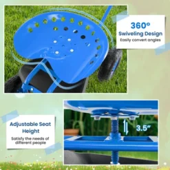 Tangkula Rolling Garden Cart Scooter W/ Adjustable Seat Storage Basket Tray Blue 14 Tangkula Rolling Garden Cart Scooter W/ Adjustable Seat Storage Basket Tray Blue -D'Eco Store GUEST 60f4fbba 517b 424e 864e 62f561d5a3de