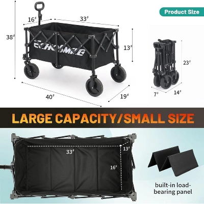 MaseiKar Collapsible Foldable Wagon With 300lbs Weight Cart Heavy Duty Folding Beach Wagon Cart With Wheels And Adjustable Handle For Camping, Garden 1 MaseiKar Collapsible Foldable Wagon With 300lbs Weight Cart Heavy Duty Folding Beach Wagon Cart With Wheels And Adjustable Handle For Camping, Garden