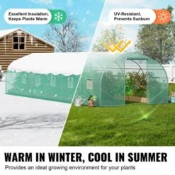 VEVOR Walk-in Tunnel Greenhouse, 29.5x9.8x6.6 Ft Hoop House Greenhouse Tunnel With Galvanized Steel Frame, PE Cover, Roll-up Zipper Door, 12 Windows 11 VEVOR Walk-in Tunnel Greenhouse, 29.5x9.8x6.6 Ft Hoop House Greenhouse Tunnel With Galvanized Steel Frame, PE Cover, Roll-up Zipper Door, 12 Windows -D'Eco Store GUEST 6319b951 5f30 44c8 8872 2caaeee61f61