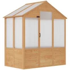 Outsunny 6.2' X 3.9' X 6.9' Polycarbonate Greenhouse, Walk-in Hot House Kit With Lockable Door, 5 Level Wind Resistant Wooden Frame, Natural Wood 8 Outsunny 6.2' X 3.9' X 6.9' Polycarbonate Greenhouse, Walk-in Hot House Kit With Lockable Door, 5 Level Wind Resistant Wooden Frame, Natural Wood -D'Eco Store GUEST 65a1b5d0 a832 4dfd b337 925a3a85fc1d