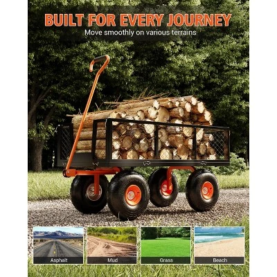 500lbs Steel Garden Cart Heavy Duty Mesh Steel Utility Outdoor Wagon With Removable Sides 180° Rotating Handle 10 Inch Tires,Black 1 500lbs Steel Garden Cart Heavy Duty Mesh Steel Utility Outdoor Wagon With Removable Sides 180° Rotating Handle 10 Inch Tires,Black