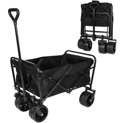 100L Collapsible Folding Beach Wagon Cart With 220Lbs Large Capacity, Wagons Carts Heavy Duty Foldable With Big Wheels For Sand, Garden, Camping 11 100L Collapsible Folding Beach Wagon Cart With 220Lbs Large Capacity, Wagons Carts Heavy Duty Foldable With Big Wheels For Sand, Garden, Camping - Image 11