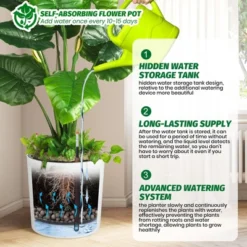 Round Planter Set Of 2, Self Watering Pots For Indoor Plants, Large Flower Pot Outdoor With Built-in Drainage And A Water Level Monitor 16 Round Planter Set Of 2, Self Watering Pots For Indoor Plants, Large Flower Pot Outdoor With Built-in Drainage And A Water Level Monitor -D'Eco Store GUEST 68b0498a 266b 49d4 86b8 9e2c698afeab