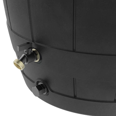 Multy Home LP 39gal Recycled Material Rain Barrel Black With Rust Proof Brass Spigot 4 Multy Home LP 39gal Recycled Material Rain Barrel Black With Rust Proof Brass Spigot - Image 4