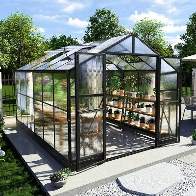 AMERLIFE Polycarbonate Greenhouse, Quick-Connect Frame, 4 Vents, Swing Lock Door 5 AMERLIFE Polycarbonate Greenhouse, Quick-Connect Frame, 4 Vents, Swing Lock Door - Image 5
