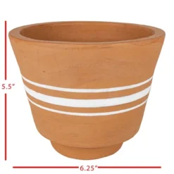 Multi White Stripe Terracotta Planter - Foreside Home & Garden 7 Multi White Stripe Terracotta Planter - Foreside Home & Garden -D'Eco Store GUEST 6a63c003 8f39 4cdf b673 caf128712b4f