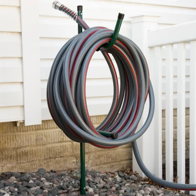 Fleming Supply Free-Standing Garden Hose Holder And Caddy - Green 1 Fleming Supply Free-Standing Garden Hose Holder And Caddy - Green