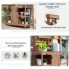 Whisen Outdoor Farmhouse Wooden Potting Bench Table, Garden Workstation With Drawers, Cabinet And Open Shelves