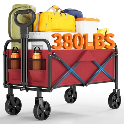 GustoWave Wagons Carts Foldable, GarveeLife Utility Collapsible Wagon With All-Terrain Wheels, Drink Holders & Adjustable Handle 10 GustoWave Wagons Carts Foldable, GarveeLife Utility Collapsible Wagon With All-Terrain Wheels, Drink Holders & Adjustable Handle - Image 10