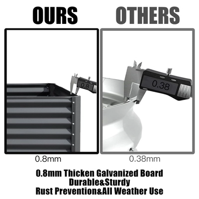 Metal Raised Garden Bed Kit, 8x4x1ft Outdoor Large Planter Raised Beds, Outdoor Garden Beds Raised Garden Boxes For Gardening Vegetables Flowers 3 Metal Raised Garden Bed Kit, 8x4x1ft Outdoor Large Planter Raised Beds, Outdoor Garden Beds Raised Garden Boxes For Gardening Vegetables Flowers - Image 3