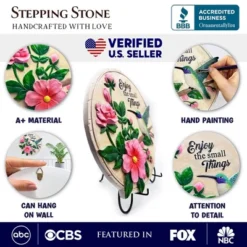 Enjoy The Small Things Hummingbird Stepping Stone, 9.5" Decorative Garden Appreciation Gift| OrnamentallyYou
