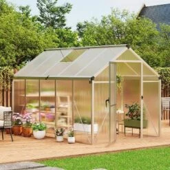 Acekool 6x10FT Aluminum Greenhouse - Polycarbonate Panels, Roof Vent & Sliding Door For Outdoor Gardening 17 Acekool 6x10FT Aluminum Greenhouse - Polycarbonate Panels, Roof Vent & Sliding Door For Outdoor Gardening -D'Eco Store GUEST 7052f535 fe55 4aa1 a0d9 0d1d82ee2a83