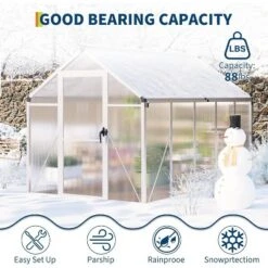 Acekool 6x10FT Aluminum Greenhouse - Polycarbonate Panels, Roof Vent & Sliding Door For Outdoor Gardening 20 Acekool 6x10FT Aluminum Greenhouse - Polycarbonate Panels, Roof Vent & Sliding Door For Outdoor Gardening -D'Eco Store GUEST 70b8b557 0520 457c b08b b74a8c963f08