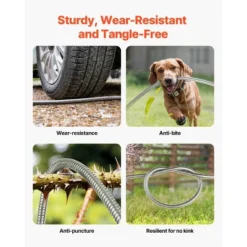 VEVOR Metal Garden Hose 150 Ft, Rust Proof Stainless Steel Water Hose, Heavy Duty Backyard Hose With 10 Function Nozzle, Silver 10 VEVOR Metal Garden Hose 150 Ft, Rust Proof Stainless Steel Water Hose, Heavy Duty Backyard Hose With 10 Function Nozzle, Silver -D'Eco Store GUEST 70da2f1a d562 49f2 85e6 0b42dd6de0fb