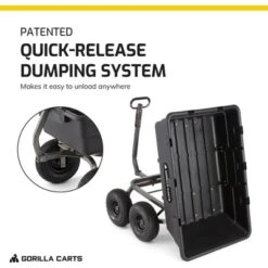 Gorilla Carts 1500 Pound Capacity Heavy Duty Poly Yard Garden Steel Dump Utility Wheelbarrow Wagon Cart With 2 In 1 Towing ATV Handle, Black 6 Gorilla Carts 1500 Pound Capacity Heavy Duty Poly Yard Garden Steel Dump Utility Wheelbarrow Wagon Cart With 2 In 1 Towing ATV Handle, Black -D'Eco Store GUEST 739621bc 0165 4866 8666 186ce89e7988