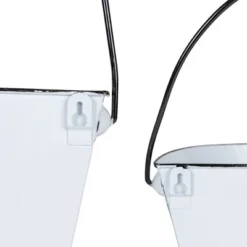 Set Of 2 Pail Wall Planters White Metal By Foreside Home & Garden 10 Set Of 2 Pail Wall Planters White Metal By Foreside Home & Garden -D'Eco Store GUEST 744ca710 3396 4fa9 ba34 5b69d441033a