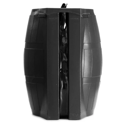 FCMP Outdoor RC4000-BLK 50 Gallon Flat Back Outdoor Home Rain Catcher Water Storage Collection Barrel For Watering Outdoor Plants And Gardens, Black 3 FCMP Outdoor RC4000-BLK 50 Gallon Flat Back Outdoor Home Rain Catcher Water Storage Collection Barrel For Watering Outdoor Plants And Gardens, Black - Image 3