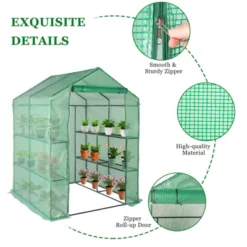 Walk-in Greenhouse For Outdoors, 58"x58"x75" Plant House With 8-Tier Grid Shelves For Seed Starting & Potted Plants 21 Walk-in Greenhouse For Outdoors, 58"x58"x75" Plant House With 8-Tier Grid Shelves For Seed Starting & Potted Plants -D'Eco Store GUEST 7484078f 22bd 4556 9bd6 fdc41b4d2d46