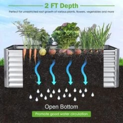 Costway Raised Garden Bed Large Metal Planter Box Kit For Vegetable Herb 6' X 3' X 2' 13 Costway Raised Garden Bed Large Metal Planter Box Kit For Vegetable Herb 6' X 3' X 2' -D'Eco Store GUEST 75ab0723 1939 4e25 af2c 62c1406fb691
