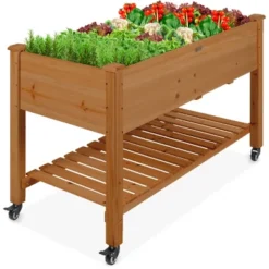Best Choice Products Raised Garden Bed 48x23x32in Wood Mobile Elevated Planter W/ Wheel Locks, Shelf, Liner 17 Best Choice Products Raised Garden Bed 48x23x32in Wood Mobile Elevated Planter W/ Wheel Locks, Shelf, Liner -D'Eco Store GUEST 769da650 baea 4750 8a3a b30b7146eca6