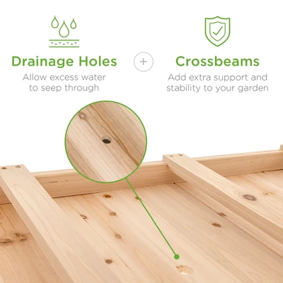 Best Choice Products Raised Garden Bed 48x23x32in Wood Mobile Elevated Planter W/ Wheel Locks, Shelf, Liner 4 Best Choice Products Raised Garden Bed 48x23x32in Wood Mobile Elevated Planter W/ Wheel Locks, Shelf, Liner - Image 4