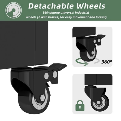 SpassWay 72"H Two-tone Patio Planter Box With Trellis Metal Raised Garden Bed Black Decorative Privacy Screen With Wheels 6 SpassWay 72"H Two-tone Patio Planter Box With Trellis Metal Raised Garden Bed Black Decorative Privacy Screen With Wheels - Image 6