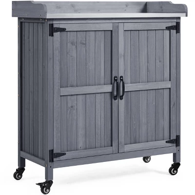 Yaheetech Outdoor Garden Potting Bench Table With Cabinet 10 Yaheetech Outdoor Garden Potting Bench Table With Cabinet - Image 10