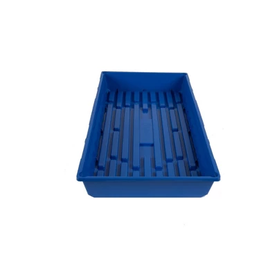 SUNPACK 10” X 20” Mega Plastic Seed Starting Tray, Blue, 2.5” 2 SUNPACK 10” X 20” Mega Plastic Seed Starting Tray, Blue, 2.5” - Image 2