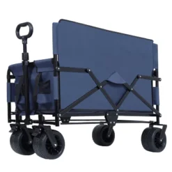 3-in-1 Convertible Folding Wagon Cart With Bench Seat & Rear-Mounted Folding Tabletop - 500lbs Heavy-Duty Utility Wagondark Blue -D'Eco Store GUEST 7be6b43a f6f9 4970 b7fc 8fb49caa2578 1