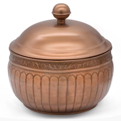 La Jolla Copper Finish Hose Pot With Lid - Good Directions 2 La Jolla Copper Finish Hose Pot With Lid - Good Directions - Image 2