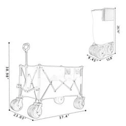 HTUTWOO Collapsible Folding Outdoor Utility Cart Wagon With Bonus Picnic Mat - All-Terrain Beach Wheels, Drink Holders Holds Up To 480 Pounds 13 HTUTWOO Collapsible Folding Outdoor Utility Cart Wagon With Bonus Picnic Mat - All-Terrain Beach Wheels, Drink Holders Holds Up To 480 Pounds -D'Eco Store GUEST 8038f3f4 ee69 489b a2aa 2c91b510f413