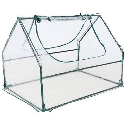 Sunnydaze Decor Sunnydaze Mini Greenhouse With 2 Zippered Side Doors - Clear 7 Sunnydaze Decor Sunnydaze Mini Greenhouse With 2 Zippered Side Doors - Clear - Image 7