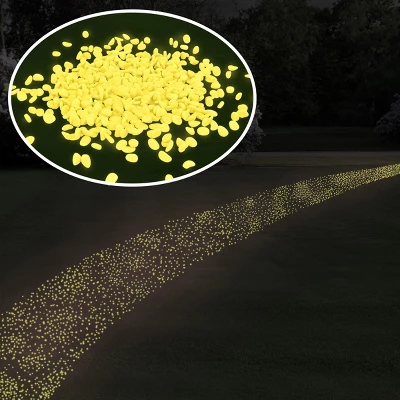 Garden Stones-500 Count Glow In The Dark Solar Pathway Pebble Lights-Decorative Glowing Rocks By Nature Spring (Yellow) 2 Garden Stones-500 Count Glow In The Dark Solar Pathway Pebble Lights-Decorative Glowing Rocks By Nature Spring (Yellow) - Image 2
