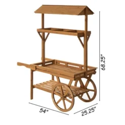 Vintiquewise Wooden 3 Tier Rolling Table Cart With 2 Wheels For Home Decor, Display Rack, Lemonade Stand, Food Stand, Or Tea Stall 9 Vintiquewise Wooden 3 Tier Rolling Table Cart With 2 Wheels For Home Decor, Display Rack, Lemonade Stand, Food Stand, Or Tea Stall -D'Eco Store GUEST 849857ef 70af 4b5a ba66 ba7f5b824b88