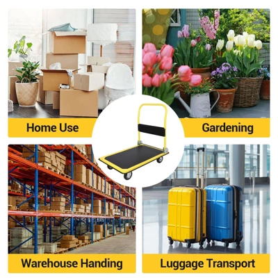 Heavy Duty Foldable Platform Hand Truck, Rolling Push Cart Dolly, Portable Moving Cart For Storage 6 Heavy Duty Foldable Platform Hand Truck, Rolling Push Cart Dolly, Portable Moving Cart For Storage - Image 6