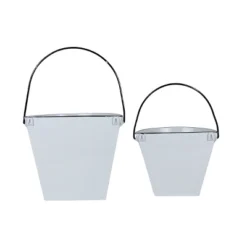 Set Of 2 Pail Wall Planters White Metal By Foreside Home & Garden 12 Set Of 2 Pail Wall Planters White Metal By Foreside Home & Garden -D'Eco Store GUEST 858230e3 69da 4a18 b818 13dce8239744
