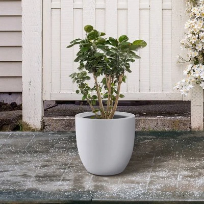 Rosemead Home & Garden, Inc. Kante Fiberglass And Concrete Indoor Planter Pots White 16.54" X 16.54" X 15.35" 2 Rosemead Home & Garden, Inc. Kante Fiberglass And Concrete Indoor Planter Pots White 16.54" X 16.54" X 15.35" - Image 2