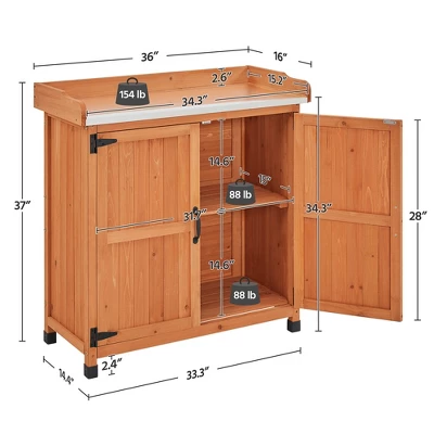 Yaheetech Outdoor Garden Potting Bench Table With Cabinet 8 Yaheetech Outdoor Garden Potting Bench Table With Cabinet - Image 8