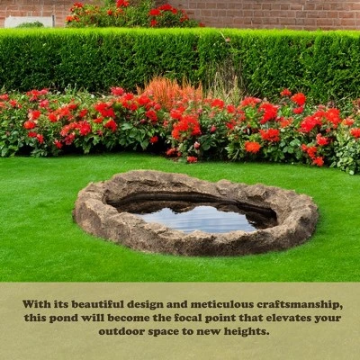 Faux Rock Fiberglass Garden Decorative Water Pond, Sandstone Outdoor Patio Waterfall Pond 1 Faux Rock Fiberglass Garden Decorative Water Pond, Sandstone Outdoor Patio Waterfall Pond
