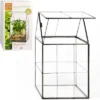 D'Eco Glass Geometric Terrarium For Succulent & Air Plant-Hinged Roof Shaped For Indoor Gardening Decor- Create Your Own Centerpiece (Large 5"x6"x11")