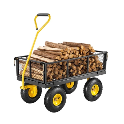 VEVOR 500 Lbs Steel Garden Cart, Heavy Duty Garden Wagon Cart Pullable On Wheels, Metal Yard Utility Wagon Carts With 10" All Terrain Tires, Black 8 VEVOR 500 Lbs Steel Garden Cart, Heavy Duty Garden Wagon Cart Pullable On Wheels, Metal Yard Utility Wagon Carts With 10" All Terrain Tires, Black - Image 8