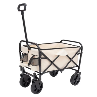 Minimeetall Extention Collapsible Foldable Wagon Cart Beach Wagon Heavy Duty Utility Cart Utility Wagon Grocery Cartcream 1 Minimeetall Extention Collapsible Foldable Wagon Cart Beach Wagon Heavy Duty Utility Cart Utility Wagon Grocery Cartcream